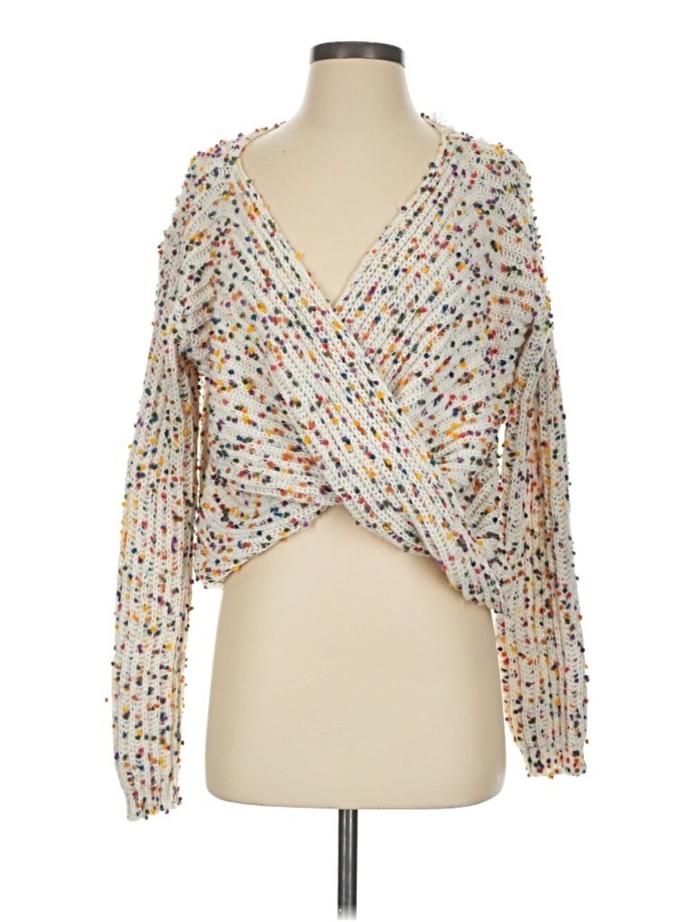 Amoli Confetti Knot Detail Knit Sweater Women's Reversible Small